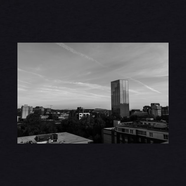 Portland City Skyline - Black and White by Just In Tee Shirts